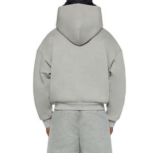 Streetwear personnalisé 100% sweat à capuche en coton fabricant poids lourd 500 gsm recadrée Boxy sweat à capuche zippé pour hommes vente en gros - Product Image 4