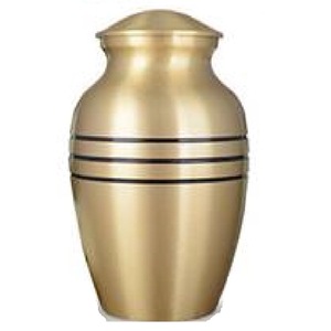 Urnas de cremación para adultos de latón de alta calidad con tiras, urnas funerarias de Metal con acabado de Color dorado y azul marino para cenizas humanas - Product Image 6