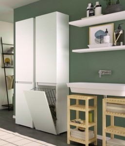 Mueble de Baño Multiusos Terraneo, Moderno, de Aglomerado, con Práctica Cesta para Ropa Sucia, Superventas - Product Image 6