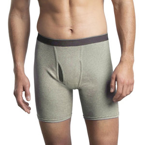 Calzoncillos bóxer OEM de tiro medio para hombre, calzoncillos deportivos de fibra de bambú transpirables cómodos, ropa interior de estilo teñido liso a la venta - Product Image 2