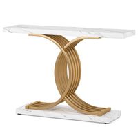 Console moderne en métal noir avec plateau en marbre argenté, finition thermolaquée, taille personnalisée, WAVE, pour la maison, le bureau, la salle à manger, le salon