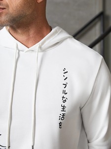 Sweat à capuche thermique surdimensionné pour hommes, à épaules tombantes, de haute qualité, teint uni de style de rue pour l'hiver - Product Image 2