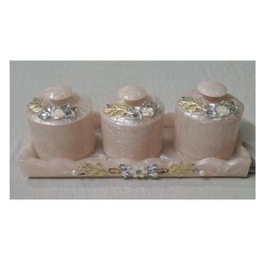 Ensemble de pots à fruits secs en résine écologique TIMELESS CRAFT de qualité supérieure, design peint à la main, couleur personnalisée pour cadeau, fabriqué en Inde - Product Image 2