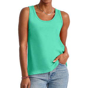 Camisetas sin mangas informales de colores sólidos para mujer, camisetas sin mangas de entrenamiento de gimnasio de secado rápido de alto rendimiento personalizadas - Product Image 1