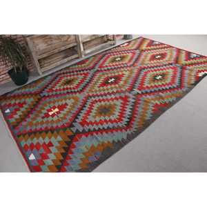 Vintage 0.5x9.8 ft Rug, Turkish <b>Runner</b> Rug, <b>Red</b> Bordered Rug - Product Image 4