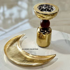 Excellent parfum de maison métal encens Bakhoor brûleur brillant or couleur aromathérapie diffuseur en gros - Product Image 1