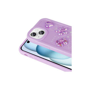 Funda Protectora de Silicona Brillante con Figura 3D en Relieve, Edición Morada, de OMSY Toys, para iPhone 15 Plus, Impresión UV, TPU Suave - Product Image 3