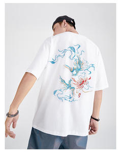 T-shirt pour homme à coupe régulière en tricot personnalisé 220 g/m², épaules tombantes, col rond, manches courtes, écologique, respirant, streetwear - Product Image 5