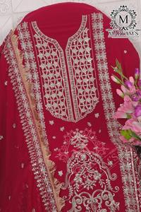 Indio paquistaní elegante diseñador de calidad superior Color rojo Salwar kameez más de moda más alta exportación desgaste del partido desgaste nupcial - Product Image 5