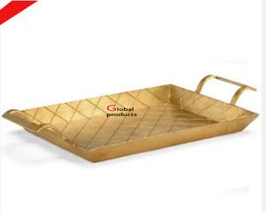 ถาดเสิร์ฟสแตนเลสโลหะสีเงินเคลือบเงาสำหรับร้านอาหารและบาร์ของโรงแรม - Product Image 3