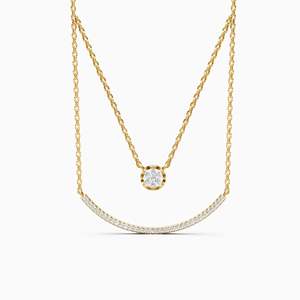 Collar de Diamantes en Oro Amarillo para Mujer, Corte Baguette, Estilo Minimalista para Uso Diario - Product Image 4