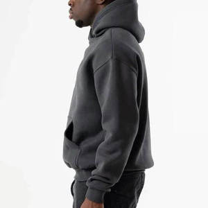 Boxy Blank Pull À Capuche 400gsm Surdimensionné Plaine Épaisse Polaire 100% Coton Lourd Recadrée Hiver À Séchage Rapide Sweat À Capuche Pour Hommes - Product Image 4