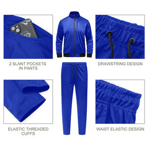 Fabricant professionnel à faible MOQ, survêtement d'hiver pour homme de haute qualité, logo personnalisé, tissu en polaire polyester, ensemble pour homme - Product Image 3