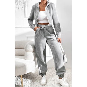 Conjunto Deportivo de Chándal de Forro Polar de Algodón Personalizable para Mujer, Ropa de Invierno Cálida de Primera Calidad - Product Image 1