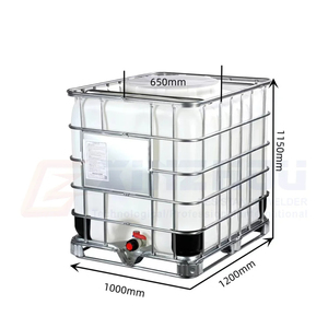 Réservoir IBC carré de qualité alimentaire de 1000 L, baril en plastique de 1 tonne, conteneur de stockage d'eau de 275 gallons, durable - Product Image 5