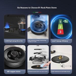 Suministro Exclusivo: Estufa de Gas Empotrable de Acero Inoxidable con Tres Quemadores, Encendido Electrónico y Apagado Automático, Disponible para el Hogar - Product Image 6