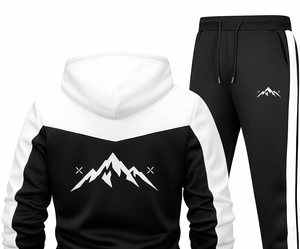 Conjunto deportivo sólido con capucha de dos piezas | Opción de logotipo personalizado | Ropa de invierno de moda 100% algodón - Product Image 4