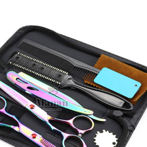 Kit de Tijeras de Peluquería Profesionales de Acero Inoxidable con Acabado Arcoíris para Uso en Salón, para Diestros, con Cuchilla Afilada - Product Image 2