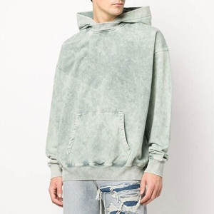 Prix raisonnables 100% coton polaire tissu hommes lavage à l'acide écologique hiver Street Style pull à capuche à vendre - Product Image 4