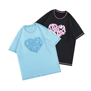 Camiseta de algodón de gran tamaño con hombros caídos para hombre, ropa de calle de alta calidad, Camiseta con estampado personalizado de peso pesado para hombre - Product Image 6