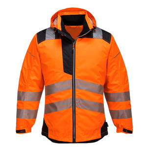 Chaqueta de Seguridad Industrial, Suministro de Fábrica, Poliéster Amarillo y Negro, Impermeable, Alta Visibilidad, Reflectante, Diseño OEM - Product Image 2