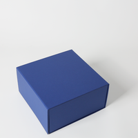 Coffret cadeau magnétique pliable bleu marine coffret cadeau de luxe bleu bouteille de vin boîte d'emballage coffrets cadeaux pour colliers et bracelets