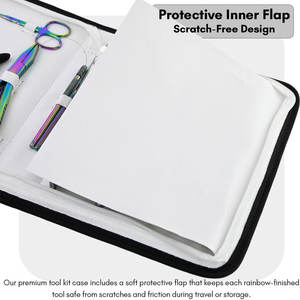 Kit d'outils professionnel pour extensions de cheveux arc-en-ciel, en acier inoxydable, micro-anneaux, outils d'installation avec étui à fermeture éclair - Product Image 3