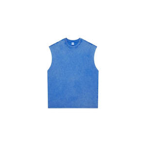 Camiseta sin Mangas Deportiva Casual para Hombre, Nueva Llegada 2024, Logotipo Personalizado, Tejido Transpirable de 180g, Algodón Grueso, Talla Grande, Diseño OEM Teñido - Product Image 1