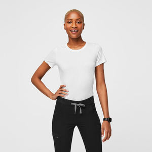 เสื้อกล้ามครึ่งแขนสำหรับโรงพยาบาลผ้าสแปนเด็กซ์คอตตอนโพลีเอสเตอร์คุณภาพสูงสำหรับผู้หญิง - Product Image 1