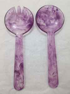 Premium Handmade Resin <b>Salad</b> Serving Set <b>Spoon</b> Fork Modern Eco-Friendly Party Cutlery for Kitchen Use Stylish Serving Utensils - Product Image 2