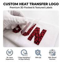 Étiquette thermocollante 3D en relief personnalisée en gros, patch flocage haute densité au toucher doux