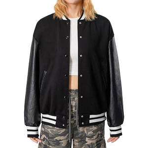 Veste universitaire oversize pour femmes, tendance streetwear, personnalisable, imprimée, en coton, laine, soie, toile, pour l'automne et l'hiver - Product Image 1