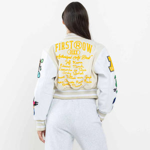 Chaqueta Universitaria Corta de Cuero de Alta Calidad y a la Moda, de Color Sólido, para Hombre y Mujer, Chaqueta Universitaria con Letras para Hombre - Product Image 6