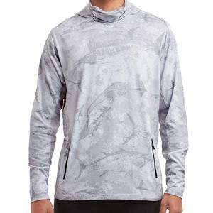 Sudadera con capucha de pesca de sublimación de poliéster reciclado personalizado nueva camisa ligera de secado rápido transpirable de manga larga logotipo frontal - Product Image 4