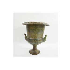 Urnas de jardín de Metal con acabado Vintage antiguo, maceta de aspecto moderno para jardín al aire libre, maceta decorativa de plantas de Metal de nuevo diseño - Product Image 3