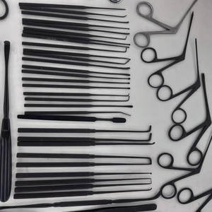 Ensemble d'instruments de tympanoplastie certifiés CE, manuel, en acier inoxydable noir, outils chirurgicaux pour la chirurgie de l'oreille, ORL de base - Product Image 5