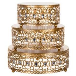 Soporte para pasteles en tono dorado Premium con exquisita artesanía y patrones detallados para catering y exhibiciones de fiestas de lujo - Product Image 3