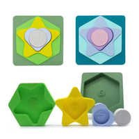 Jouet Montessori en silicone pour le tri avec nombre Puzzles Jouet éducatif de forme géométrique couleur multifonctionnel d'apprentissage des mathématiques