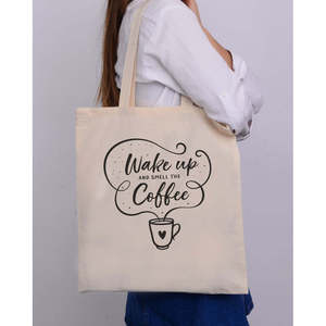 Bolsas de Tela de Algodón con Diseño 'Wake up and Smell the Coffee' para Cafeterías - Product Image 4