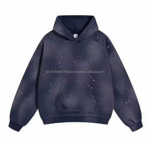 Sweat-shirt à capuche vintage surdimensionné pour hommes, poids lourd 100% coton, sweat-shirt à capuche brodé pour hommes - Product Image 6