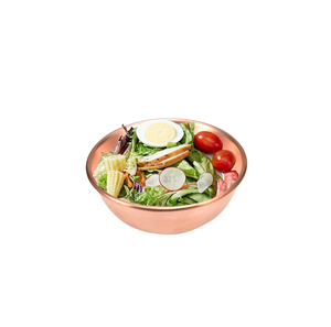 Ensaladera de cobre de diseñador antiguo Cobre de forma redonda plateado con martillo Cuenco para servir alimentos - Product Image 3