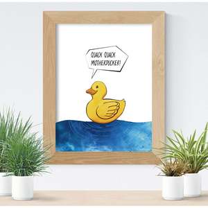Impresión artística de Madeleine Quack Quack Motherducker! Marco de Madera con Material de Papel - Product Image 1