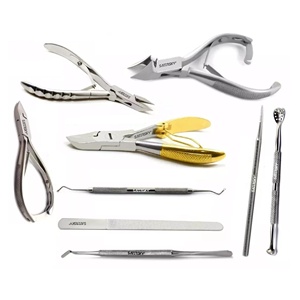 Kit professionnel de podologie pour l'élimination des ongles incarnés, pinces à ongles incarnées, outils de soins des pieds, instruments en acier inoxydable, boîte portable - Product Image 1