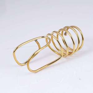 High Demand <b>Gothic</b> Coil Armor Ring Minimalist Brass Finger for Women 18k Gold Plated Spiral Geometric Claw for Wholesale OEM ODM - Product Image 1