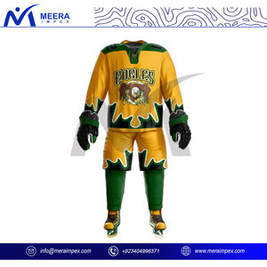 Kit de Jersey y pantalones de hockey sobre hielo para hombre de alta calidad, nombre y número personalizados, sublimación o uniforme de sarga de aparejos, proveedor OEM - Product Image 3