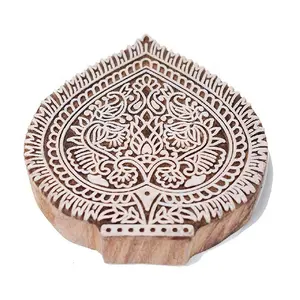 Hand Curved Block Printing Stamp Wooden Block Stamp For Printing Fabric Textile Printing Block