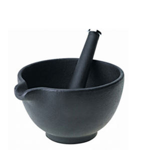 Mortier et pilon en métal argenté Outil de cuisine - Product Image 2