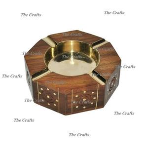 Cenicero de madera y acero para cigarrillos, tamaño y forma personalizados, cenicero para fumar para accesorios de mesa - Product Image 4