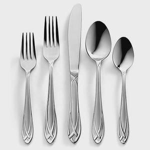New Thick Long Half Hammered Handle Stainless Steel Royal Silver Plated Silverware Spoon Fork and Knife Cutlery Set - Product Image 2