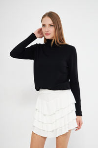 Chandail en tricot boutonné à col roulé à manches longues pour femmesSports, CasualOfficeStylishWear Opportunity en gros - Product Image 2